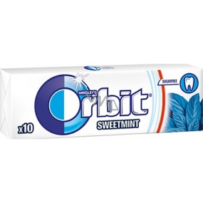 Wrigleys Orbit Sweet Mint žvýkačky bez cukru dražé 10 kusů 14 g