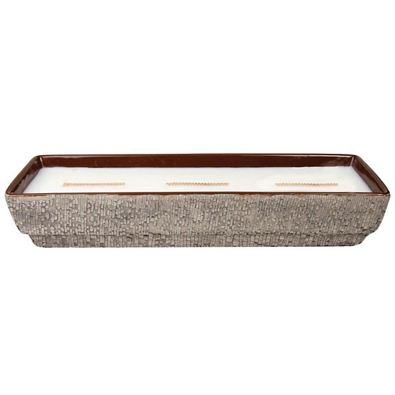 WoodWick Fireplace Fireside - Oheň v krbu vonná svíčka keramická střední z přírodního sojového vosku 3 knoty 43 x 14 x 7 cm