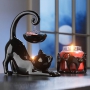 Yankee Candle Halloween Black Cat svícen keramický na střední a velkou svíčku Classic 8 x 11 cm