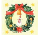 Nekupto Vánoční kartičky na dárky Zelený věnec a sněhulák 6,5 x 6,5 cm 6 kusů