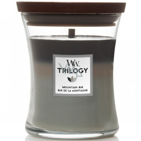 WoodWick Trilogy Mountain Air - Horský vzduch vonná svíčka s dřevěným knotem a víčkem sklo střední 275 g