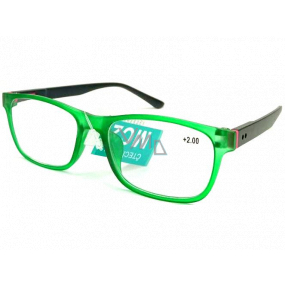 Berkeley Čtecí dioptrické brýle +2,0 plast zelené, černé postranice 1 kus MC2184