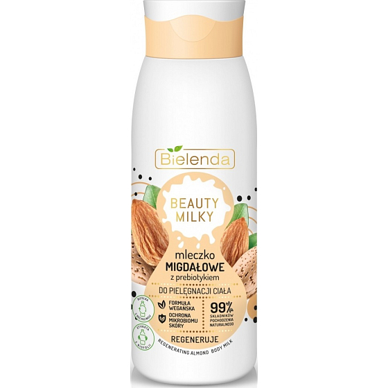 Bielenda Beauty Milky Mandlové mléko s probiotiky regenerační tělové mléko 400 ml