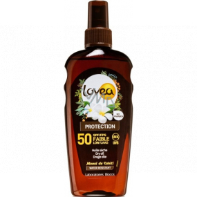 Lovea Bio SPF50 voděodolný opalovací suchý olej ve spreji 200 ml
