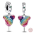 Charm Sterlingové stříbro 925 Disney Mickey/Minnie Mouse Lolly Head, přívěsek na náramek film