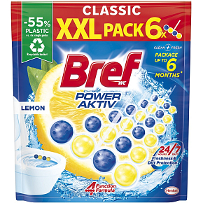 Bref WC kuličky Power Aktiv Lemon, 6x 50 g