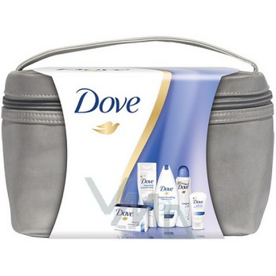 Dove Original taška deodorant sprej 150 ml + sprchový gel 250 ml + mýdlo 100 g + tělové mléko 250 ml + krém 75 ml, kosmetická sada