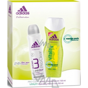 Adidas Action 3 Pro Clear antiperspirant deodorant sprej 150 ml + sprchový gel 250 ml, kosmetická sada