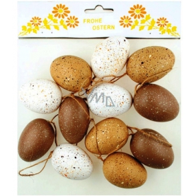 Vajíčka kropenatá - hnědé odstíny 6 cm, 12 kusů v sáčku plastová