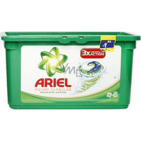 Ariel Power Capsules Mountain Spring gelové kapsle na praní prádla 3X More Cleaning Power 38 kusů 1094,4 g