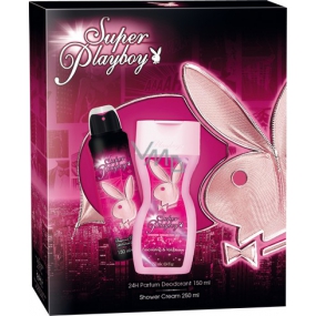 Playboy Super Playboy for Her deodorant sprej 150 ml + sprchový gel 250 ml, kosmetická sada