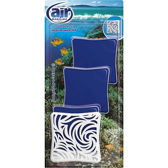 Air Menline Deo Picture Non Stop Elegant Aqua World gelový osvěžovač vzduchu 3 x 8 g