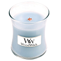 WoodWick Soft Chambray - Čisté prádlo vonná svíčka s dřevěným knotem a víčkem sklo střední 275 g