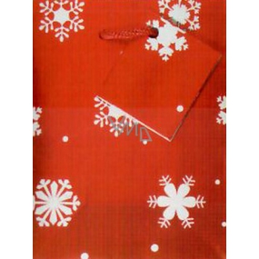 Nekupto Dárková papírová taška hologram 14 x 11 x 6,5 cm Vánoční, červená 039 30 GS