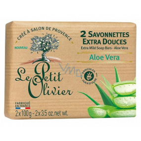 Le Petit Olivier Aloe Vera extra jemné toaletní mýdlo s přírodními extrakty 2 x 100 g