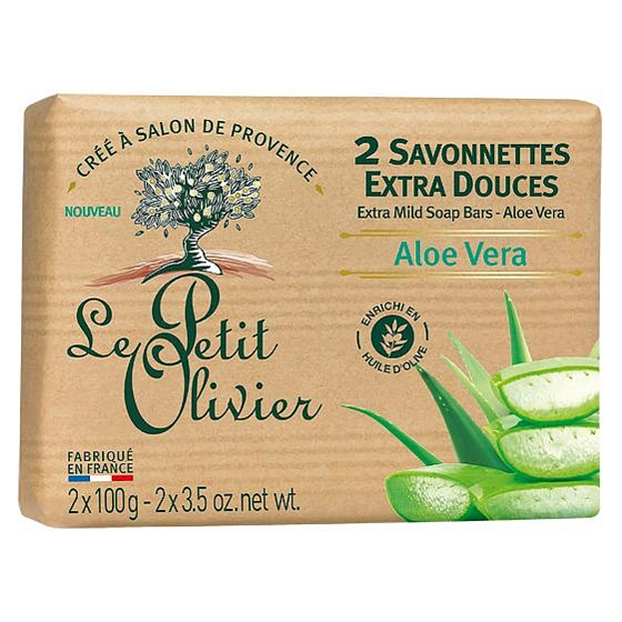 Le Petit Olivier Aloe Vera extra jemné toaletní mýdlo s přírodními extrakty 2 x 100 g