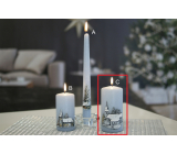 Lima Reliéf Metal svíčka mrazivý efekt světle modrá válec 60 x 120 mm