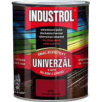 Industrol S2013 univerzál lesk vrchní barva na kov a dřevo, 8300 červeň višňová, 750 ml