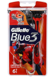 Gillette Blue 3 Special Edition holítka červené 3břity pro muže 6 kusů
