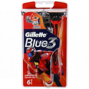 Gillette Blue 3 Special Edition holítka červené 3břity pro muže 6 kusů