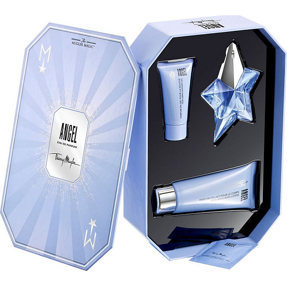 Thierry Mugler Angel parfémovaná voda pro ženy 25 ml + tělové mléko 100 ml + sprchový gel 30 ml + tělový krém 10 ml, dárková sada