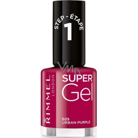 Rimmel London Super Gel lak na nehty 025 Urban Purple 12 ml