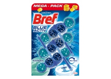 Bref Blue Aktiv Eucalyptus WC blok pro hygienickou čistotu a svěžest Vaší toalety, obarvuje vodu do modrého odstínu 3 x 50 g