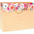Ditipo Dárková papírová taška 38 x 10 x 29,2 cm oranžové pruhy kytky