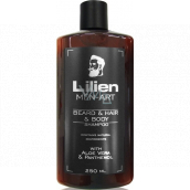 Lilien Men-Art Beard & Hair & Body Shampoo Black šampon na vousy, vlasy a tělo s Aloe Vera a Panthenolem 250 ml