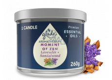 Glade Aromatherapy Moment of Zen Lavender + Sandalwood vonná velká svíčka ve skle, doba hoření 60 h 260 g