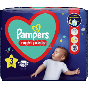 Pampers Night Pants velikost 3, 6 - 11 kg plenkové kalhotky 29 kusů