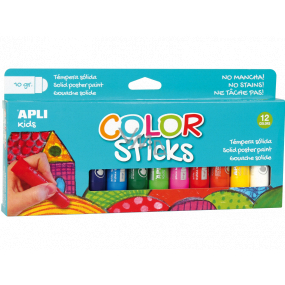 Apli Color Sticks temperové barvy suché mix barev 12 x 10 g, sada