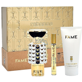 Paco Rabanne Fame parfémovaná voda 50 ml + tělové mléko 75 ml + parfémovaná voda 10 ml, dárková sada pro ženy