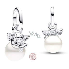 Charm Sterlingové stříbro 925 Anděl na obláčku - Mini medailon, přívěsek na náramek symbol