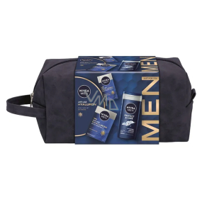 Nivea Men Anti-age Hyaluron denní pleťový krém 50 ml + Nivea Men Hyaluron balzám po holení 100 ml + Nivea Men Protect & Care sprchový gel 250 ml, kosmetická sada pro muže