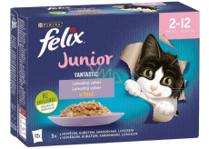 Felix Fantastic Junior kapsičky pro kočky v želé kuřecí, sardinky, hovězí a losos 12 x 85 g