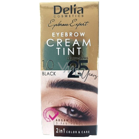 Delia Cosmetics Color Cream barvící krém na obočí s arganovým olejem 1.0 Black 15 ml + 15 ml