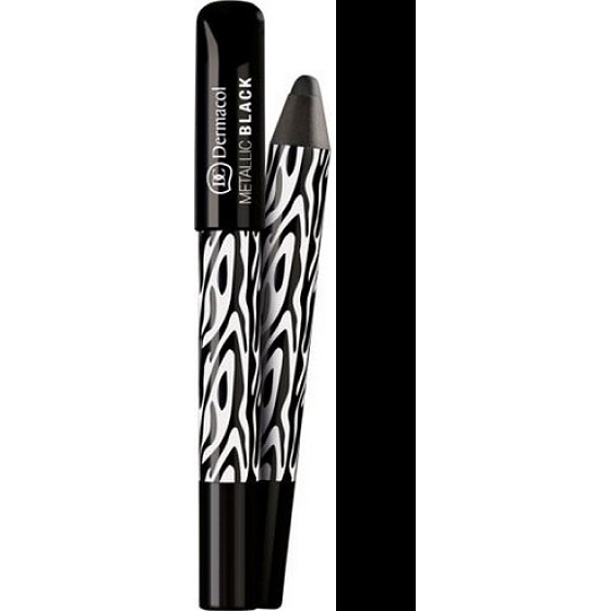 Dermacol Black Sensation oční stíny a tužka 2v1 odstín metalická černá 1,6 g