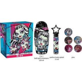 Mattel Monster High Frankie Stein parfémovaná voda 15 ml + 2v1 šampon a pěna do koupele 250 ml + odznaky, kosmetická sada