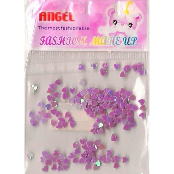 Angel Ozdoby na nehty srdíčka světle fialové 1 balení