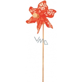 Větrník s průhledným vzorem oranžový 9 cm + špejle 1 kus