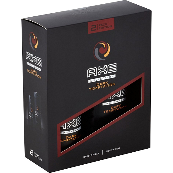 Axe Dark Temptation sprchový gel 250 ml + deodorant sprej 150 ml, pro muže kosmetická sada