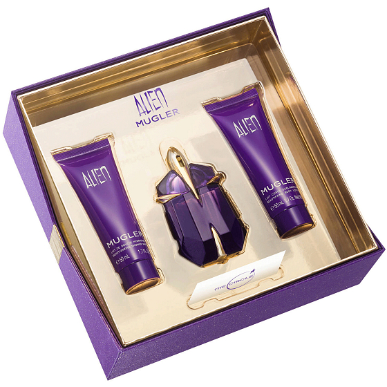 Thierry Mugler Alien parfémovaná voda plnitelný flakon pro ženy 30 ml + tělové mléko 50 ml + sprchový gel 50 ml, dárková sada