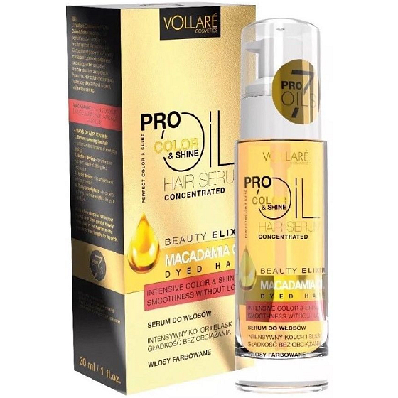 Vollaré Cosmetics PROils Color & Shine Intenzivní barva a maximální lesk vlasů olejové sérum na barvené vlasy 30 ml