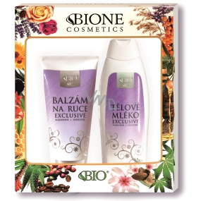 Bione Cosmetics Exclusive & Q10 tělové mléko s karnosinem a inositolem 500 ml + balzám na ruce 200 ml, kosmetická sada