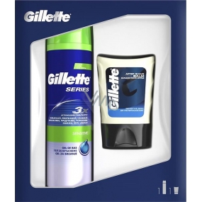 Gillette Series Sensitive gel na holení 200 ml + balzám po holení 75 ml, kosmetická sada pro muže
