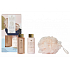 Grace Cole Pomeranč & Ylang ylang tělové mléko 100 ml + sprchový gel 100 ml + koupelová houba, kosmetická sada pro ženy