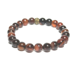 Sardonyx náramek elastický přírodní kámen, kulička 8 mm / 16 - 17 cm, kámen štěstí a životní síly