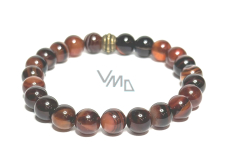 Sardonyx náramek elastický přírodní kámen, kulička 8 mm / 16 - 17 cm, kámen štěstí a životní síly