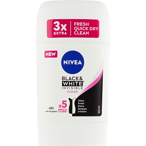 Nivea Black & White Invisible Clear tuhý antiperspirant, 50 ml Nivea Black & White Invisible Clear tuhý antiperspirant, 50 ml